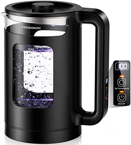 Intelligent Temp Control, One Wipe Clean, 5 LED Light Kettle Borosilicate Glass, 1500W Soft Sound Rapid Heating Water Kettle, B
Intelligent Temp Control, One Wipe Clean, 5 LED Light Kettle Borosilicate Glass, 1500W Soft Sound Rapid Heating Water Kettle, B