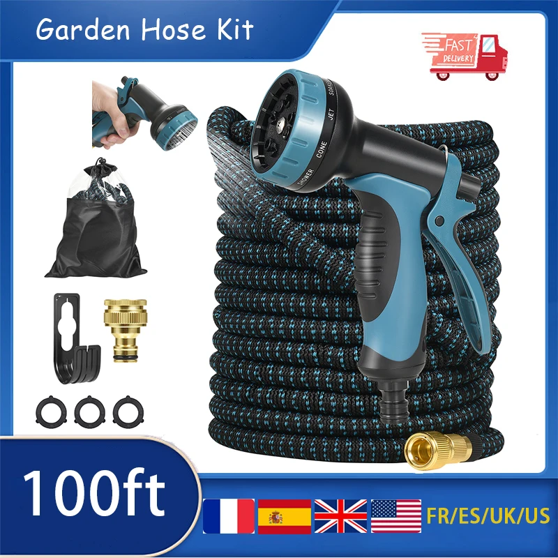 High Pressure Car Wash Water Gun with Telescopic Hose Set, Garden Hose, Spray Gun to Watering, 100ft
High Pressure Car Wash Water Gun with Telescopic Hose Set, Garden Hose, Spray Gun to Watering, 100ft
