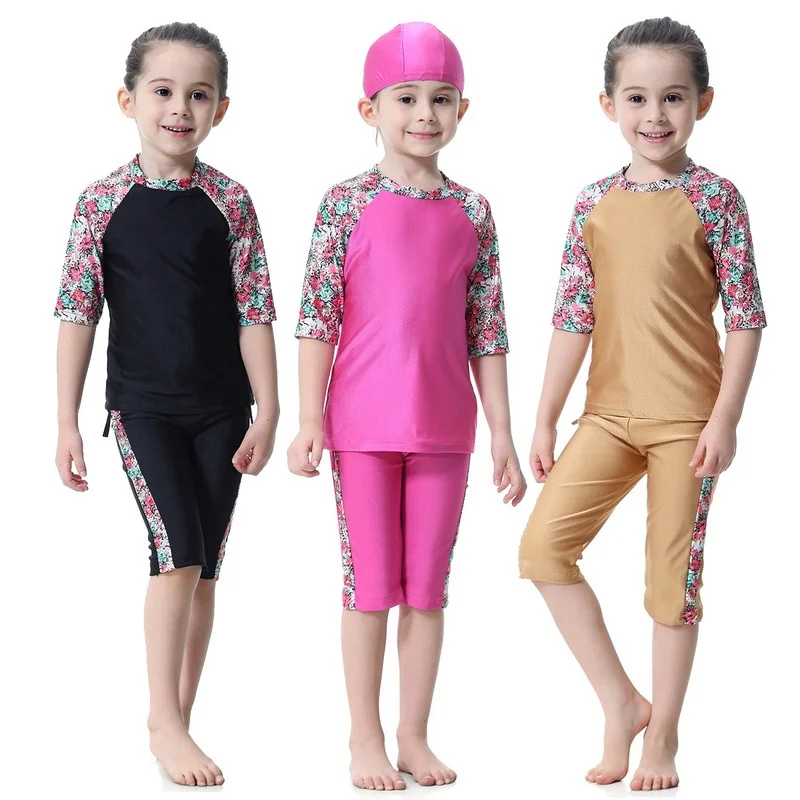 Muslim Fashion Girls Swimwear 3-Piece Swimming Cap Tops Pants Split Burkini Femme Musulmane Modest Swimwear Bathing Suit Child
Muslim Fashion Girls Swimwear 3-Piece Swimming Cap Tops Pants Split Burkini Femme Musulmane Modest Swimwear Bathing Suit Child