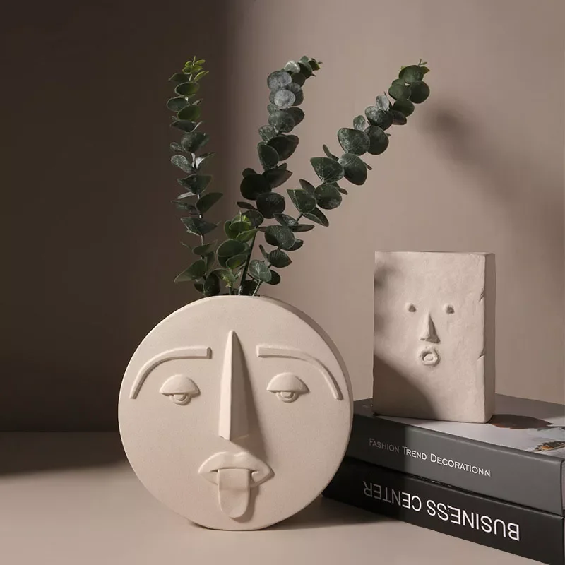 NEW Nordic Style Modern Face Mask Ceramic Vase Home Decoration Vases Matte Table Vase for Wedding Decoration Prop
NEW Nordic Style Modern Face Mask Ceramic Vase Home Decoration Vases Matte Table Vase for Wedding Decoration Prop