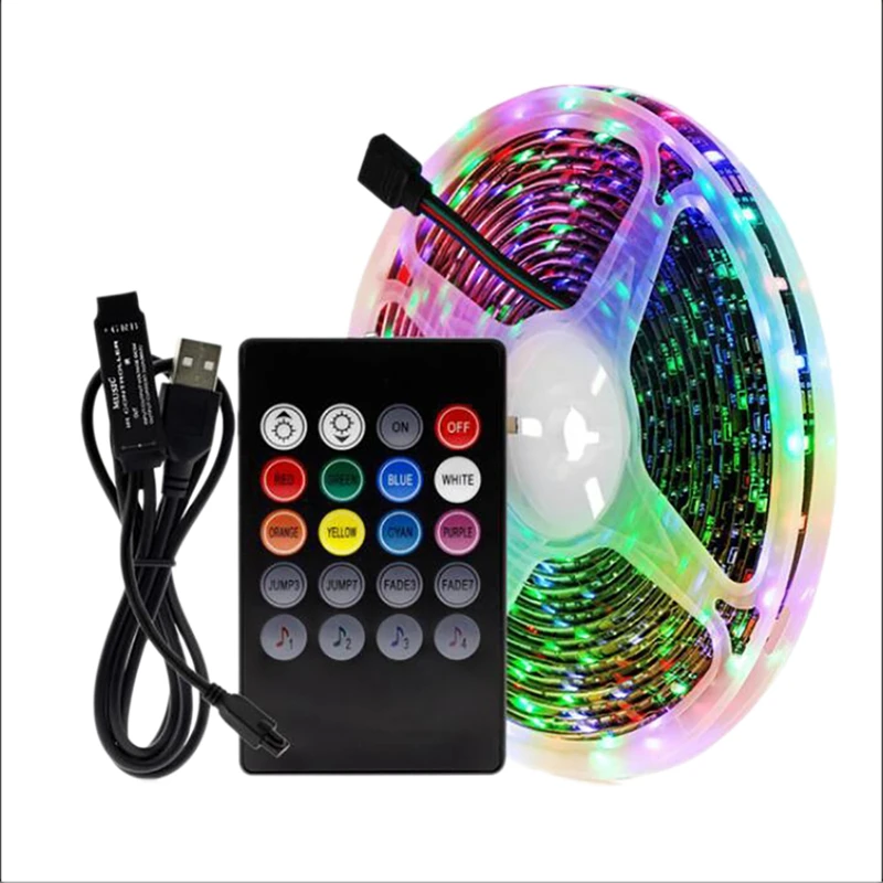 USB Светодиодная лампа с контроллером, Гибкая Rgb 5050, декоративная подсветка, носветильник светильник, ночная гирлянда для спальни, 2 м
USB Светодиодная лампа с контроллером, Гибкая Rgb 5050, декоративная подсветка, носветильник светильник, ночная гирлянда для спальни, 2 м