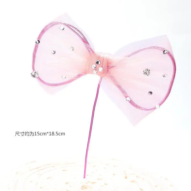 Wrought iron mesh bow pink Scene cake decoration plug-in flag card Princess cake dress up supplies
Wrought iron mesh bow pink Scene cake decoration plug-in flag card Princess cake dress up supplies