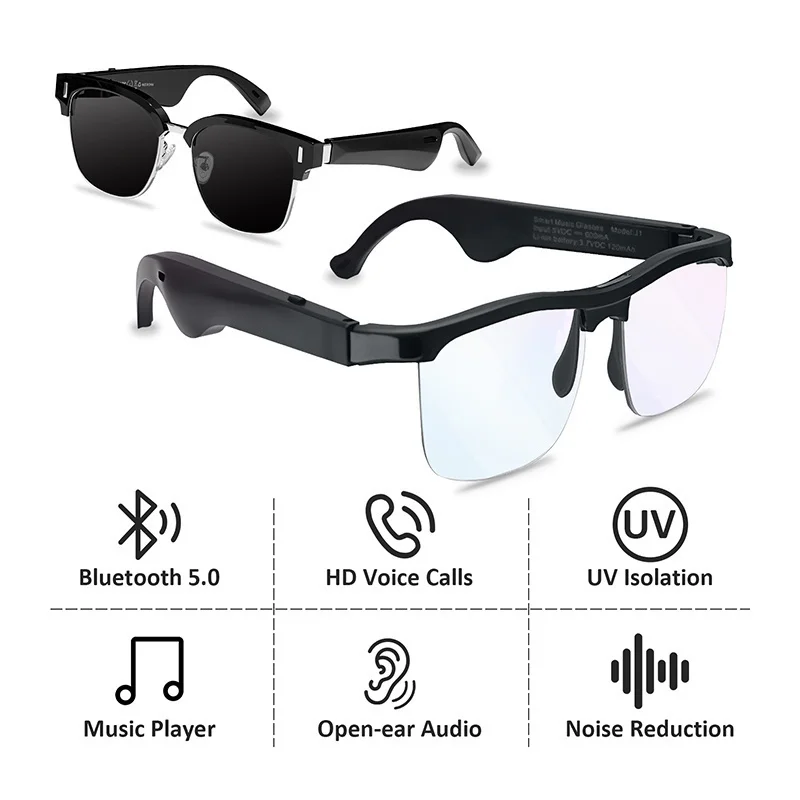 Lunettes de soleil intelligentes sans fil Bluetooth, haute technologie, casques d'écoute, mains libres, musique, appel Audio,
Lunettes de soleil intelligentes sans fil Bluetooth, haute technologie, casques d'écoute, mains libres, musique, appel Audio,
