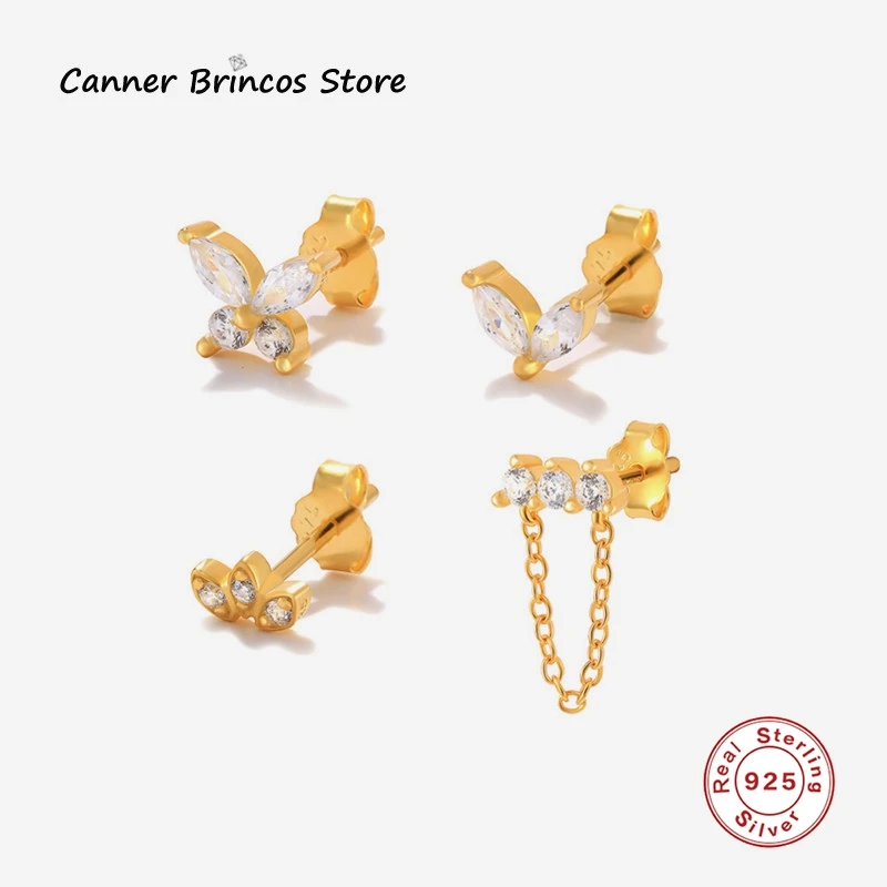 Серьги-гвоздики женские из серебра 925 пробы, 4 шт./компл. 
Серьги-гвоздики женские из серебра 925 пробы, 4 шт./компл.