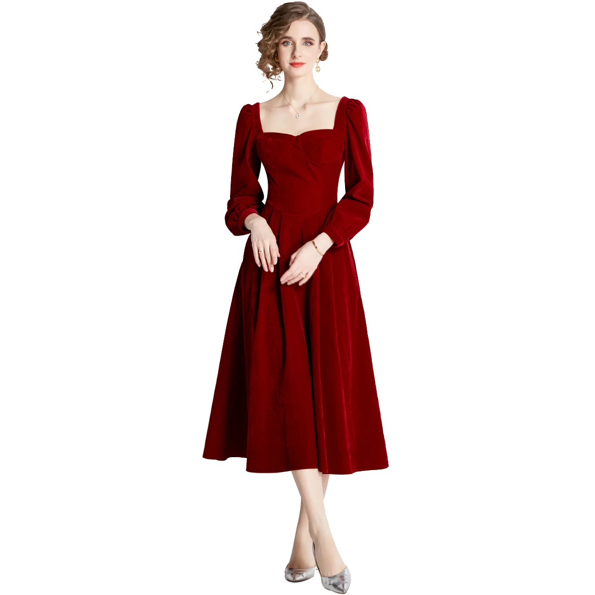 2023 Summer Dress Square Neck High Waist French Vintage Medium Length Cheap Women's Clothing And Free Shipping Offers
2023 Summer Dress Square Neck High Waist French Vintage Medium Length Cheap Women's Clothing And Free Shipping Offers