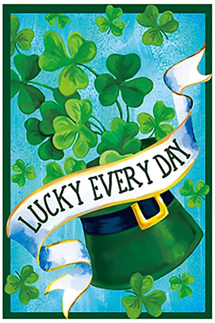Luck All Days Decorative St Patrick's Day Shamrock Hat Spring Clover House Flag Banner for Outside House Yard Home Decorative
Luck All Days Decorative St Patrick's Day Shamrock Hat Spring Clover House Flag Banner for Outside House Yard Home Decorative