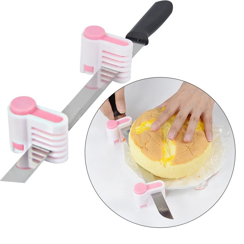 

2pcs/set 5 Layers Cake Slicer Adjustable DIY Bread Knife Splitter Cutting Leveler Toast Slicer Fixator For Kichen Bakeware Tool
