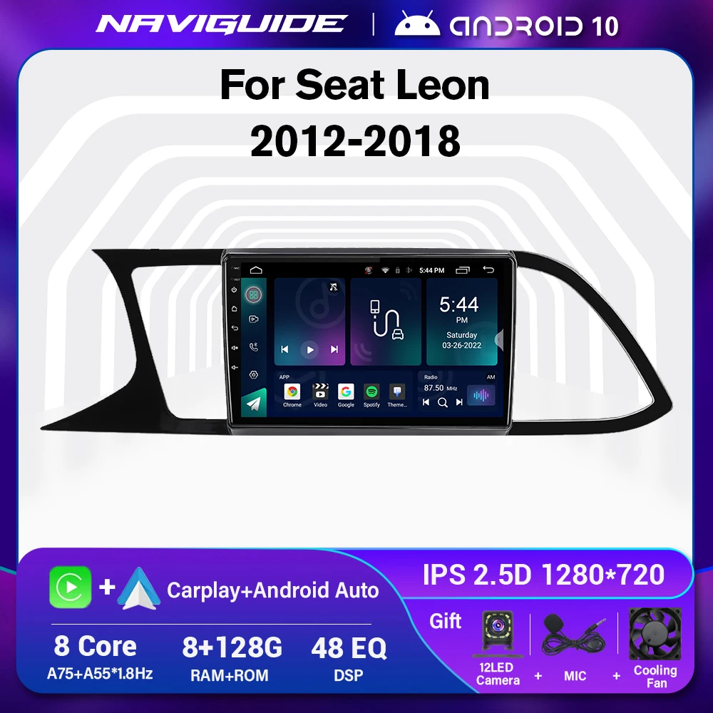 

Автомагнитола для Seat Leon 3 128-2012, 2 DIN, 8 ГБ + 2018 ГБ, DSP, Android 10, мультимедийный плеер с GPS-навигацией, Авторадио для Carplay