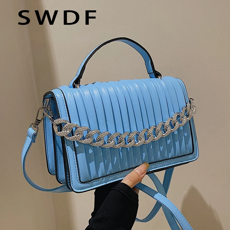 Thick Chain Small PU Leather Crossbody Bags With Pleats for Women 2022 Designer Fashion Lady Luxury Brand Shoulder Handbags
Thick Chain Small PU Leather Crossbody Bags With Pleats for Women 2022 Designer Fashion Lady Luxury Brand Shoulder Handbags
