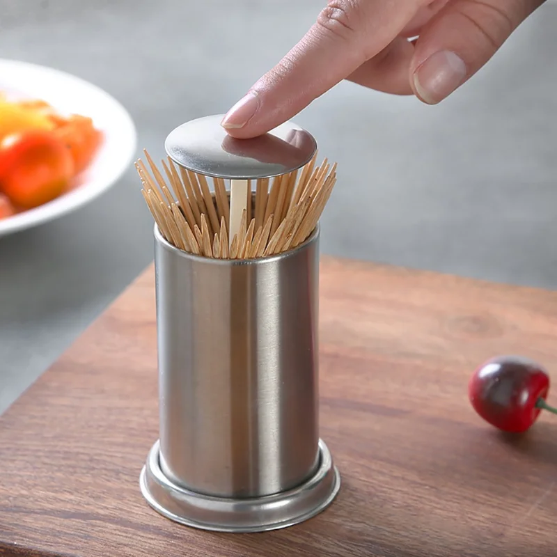 Automatic Stainless Steel Toothpick Holders Hotel Restaurant Cotton Swab Box Storage Containers Barrels Kitchen Bar Table Decor
Automatic Stainless Steel Toothpick Holders Hotel Restaurant Cotton Swab Box Storage Containers Barrels Kitchen Bar Table Decor