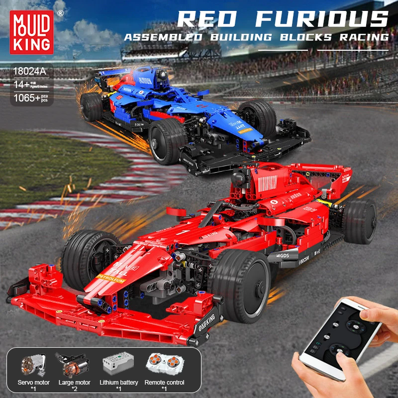 MOULD KING High-Tech MOC APP RC Car Toy Building Blocks Remote Control F1 Formula Racing Cars Model Bricks Toys for Kids Gifts
MOULD KING High-Tech MOC APP RC Car Toy Building Blocks Remote Control F1 Formula Racing Cars Model Bricks Toys for Kids Gifts