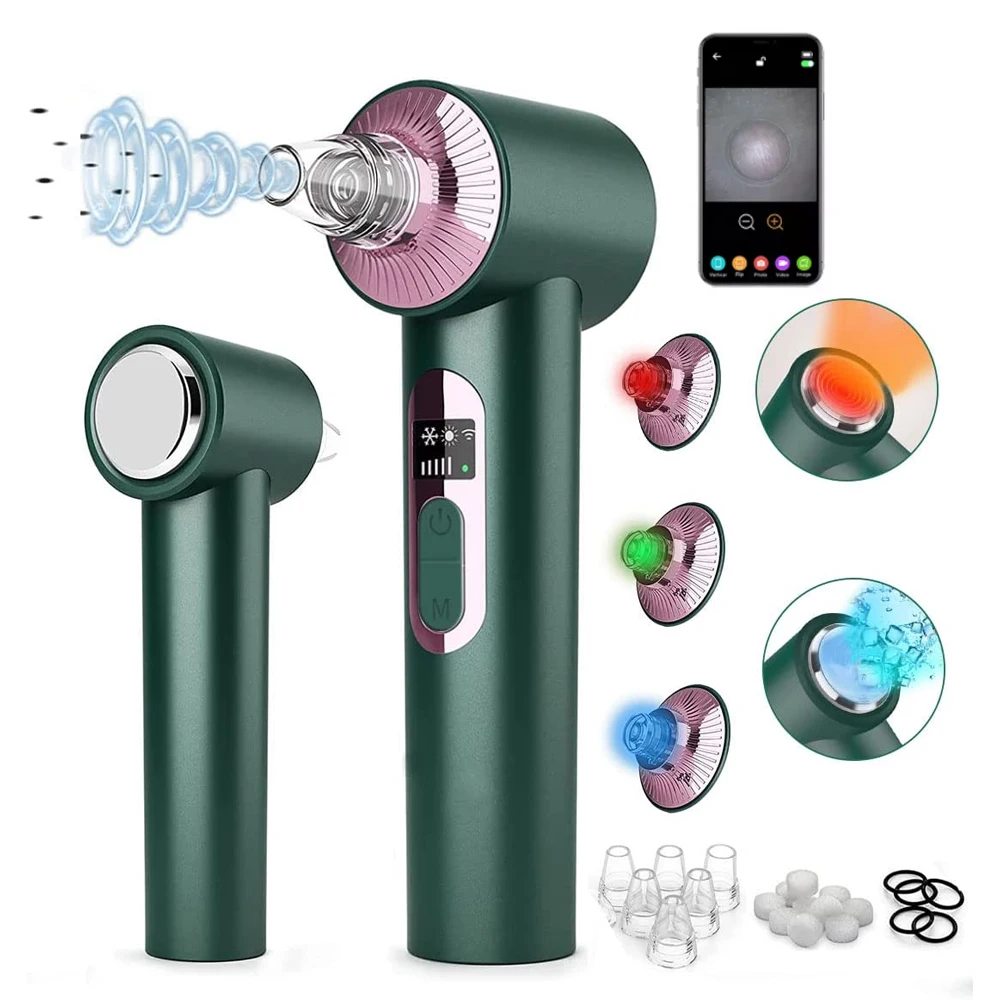 Visible Vacuum Blackhead Remover Hot & Cold Compress & Light Therapy Facial Electric Acne Nose Pore Cleaner Face Skin Care Tools
Visible Vacuum Blackhead Remover Hot & Cold Compress & Light Therapy Facial Electric Acne Nose Pore Cleaner Face Skin Care Tools