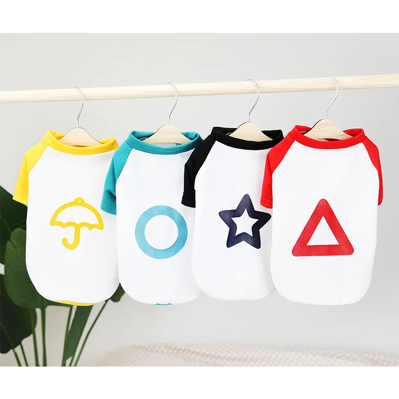 Colorblock T-shirt Teddy Dog Casual Clothing Dog Clothes Spring Summer Pet Clothes Print Pattern Two-legged Clothes
Colorblock T-shirt Teddy Dog Casual Clothing Dog Clothes Spring Summer Pet Clothes Print Pattern Two-legged Clothes
