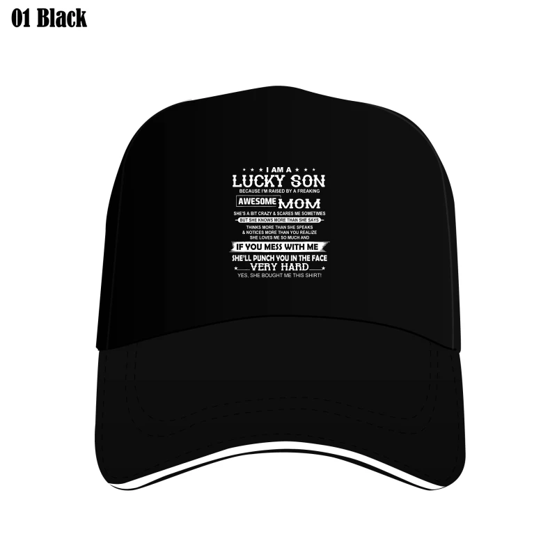 Black I Am A Lucky Son Im Raised By A Freaking Awesome Mom Bill Hats Custom Hat 
Black I Am A Lucky Son Im Raised By A Freaking Awesome Mom Bill Hats Custom Hat