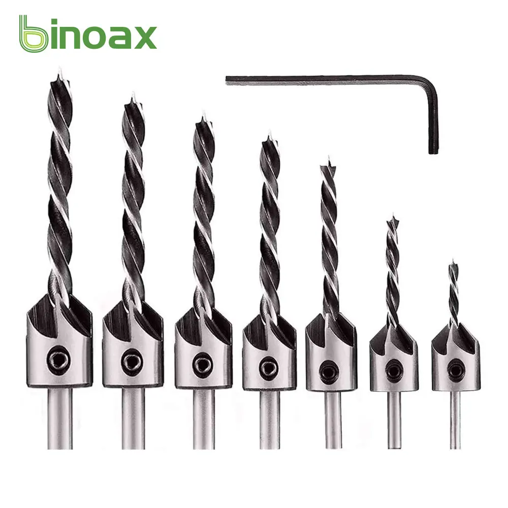 BINOAX 4/7 Pcs HSS 5 Flute Countersink Drill Bit Set Screw Woodworking Chamfer Tool 3-6mm
BINOAX 4/7 Pcs HSS 5 Flute Countersink Drill Bit Set Screw Woodworking Chamfer Tool 3-6mm