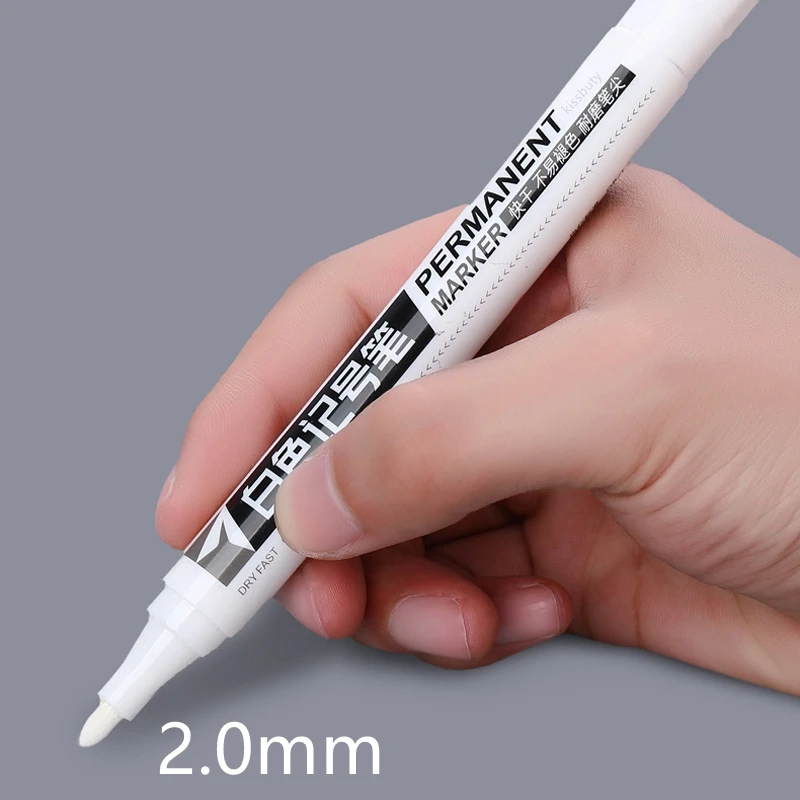 

5pcs White Marker Pens Waterproof Rubber Permanent Paint Marker Pen Car Tyre Tread Environmental Tire Painting Graffti Pen