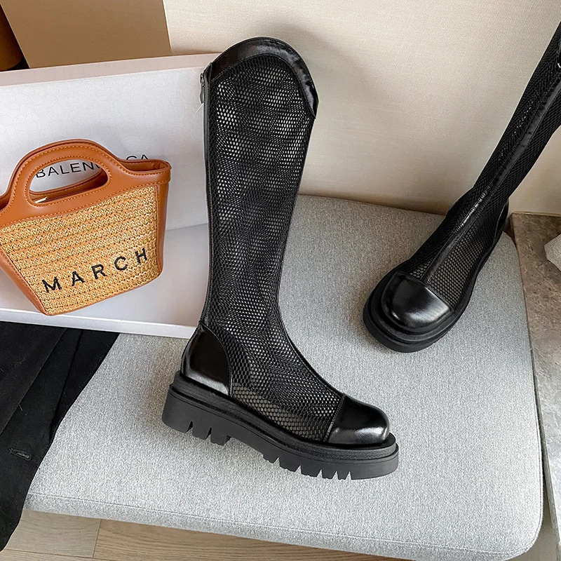 Zipper Round Toe Thigh High Rome Gladiator Sandals Women Hollow Shoes Breathable Mesh Leather Summer Boots Woman Botas
Zipper Round Toe Thigh High Rome Gladiator Sandals Women Hollow Shoes Breathable Mesh Leather Summer Boots Woman Botas