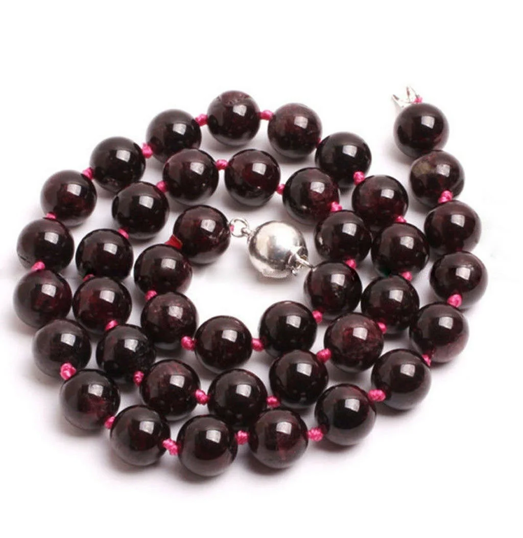 Genuine 6mm 8mm 10mm Natural Wine Red Garnet Round Gemstone Beads Necklace 16-25"
Genuine 6mm 8mm 10mm Natural Wine Red Garnet Round Gemstone Beads Necklace 16-25"