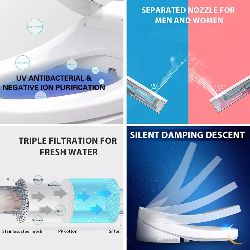 Intelligent Toilet Seat Electric Bidet Cover Smart Bidet heated toilet seat Led Light Wc smart toilet seat lid F2
Intelligent Toilet Seat Electric Bidet Cover Smart Bidet heated toilet seat Led Light Wc smart toilet seat lid F2