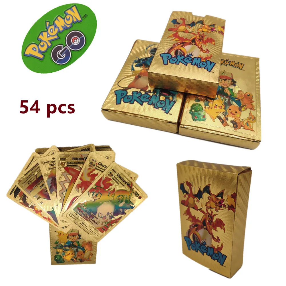 54Pcs Pokemon Cards Vmax Golden Card Spanish Pokemon Cards Charizard Vmax Pikachu Lugia Charizard Gx V EX Collection Cards
54Pcs Pokemon Cards Vmax Golden Card Spanish Pokemon Cards Charizard Vmax Pikachu Lugia Charizard Gx V EX Collection Cards