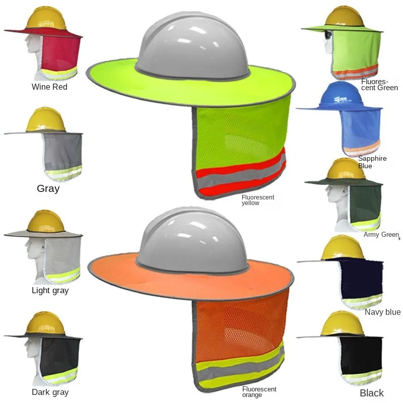 

Защитная конструкция, светоотражающая твердая шляпа, шейный щит, шлем, Солнцезащитный шлем, Светоотражающая полоса, комплект, летняя Солнцезащитная защита от солнечных ожогов