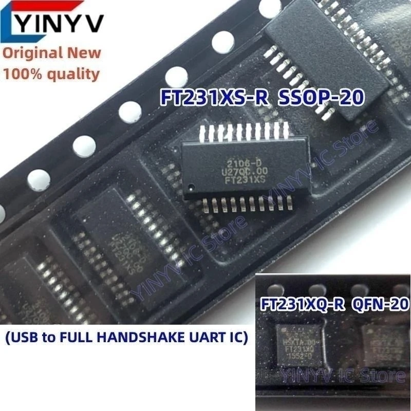10Pcs FT231XS-R FT231XS SSOP-20 FT231XQ-R FT231XQ QFN-20 FT231 USB to FULL HANDSHAKE UART IC Chipset 100% New original 
10Pcs FT231XS-R FT231XS SSOP-20 FT231XQ-R FT231XQ QFN-20 FT231 USB to FULL HANDSHAKE UART IC Chipset 100% New original