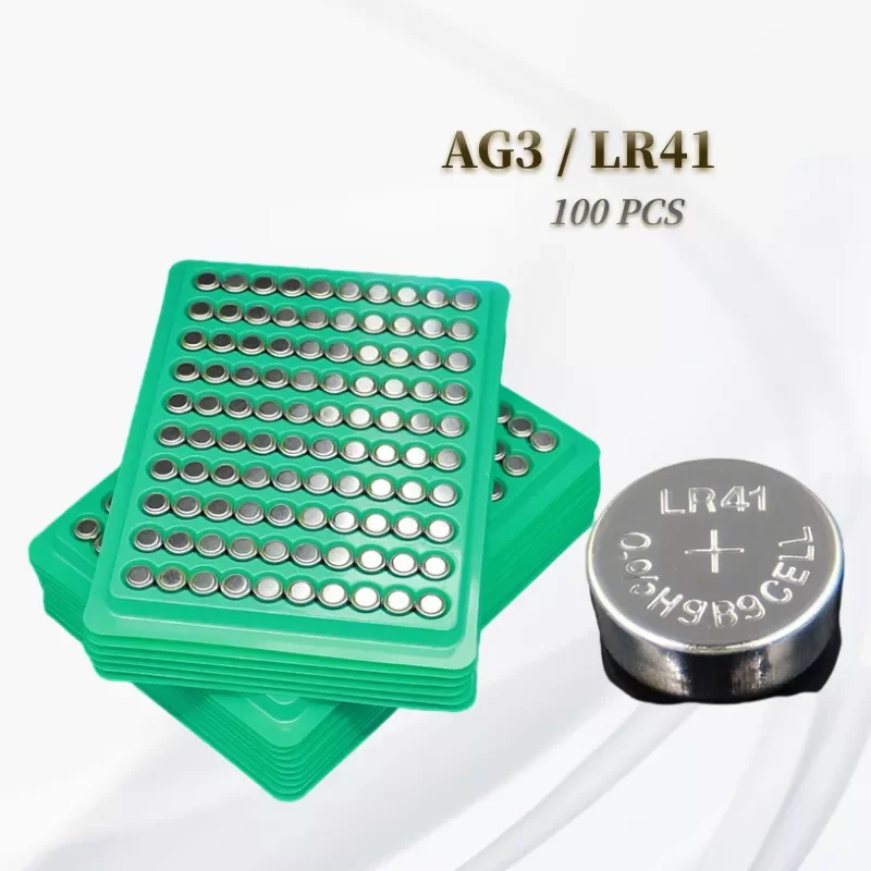 NEW 100PCS Coin Alkaline Battery AG3 1.55V Button Batteries LR41 SR41 192 CX41 392 L736 384 SR41SW Calculators Watch Lamp Chain
NEW 100PCS Coin Alkaline Battery AG3 1.55V Button Batteries LR41 SR41 192 CX41 392 L736 384 SR41SW Calculators Watch Lamp Chain