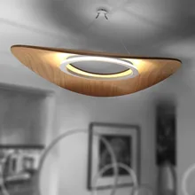 Denmark Designer Creative Ceiling Chandelier Modern Disc Shape Led Hanging Lamp Wood Color for Hogar Y Decoración Living Room