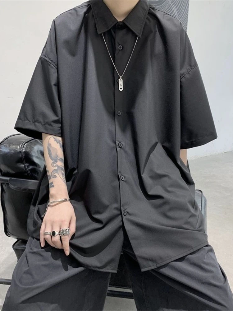 Men Shirts 2022 Hong Kong Style Drape Trend Ice Silk Shirt Men's Summer Japanese High-end Gothic Casual Shirt Handsome Punk Top
Men Shirts 2022 Hong Kong Style Drape Trend Ice Silk Shirt Men's Summer Japanese High-end Gothic Casual Shirt Handsome Punk Top