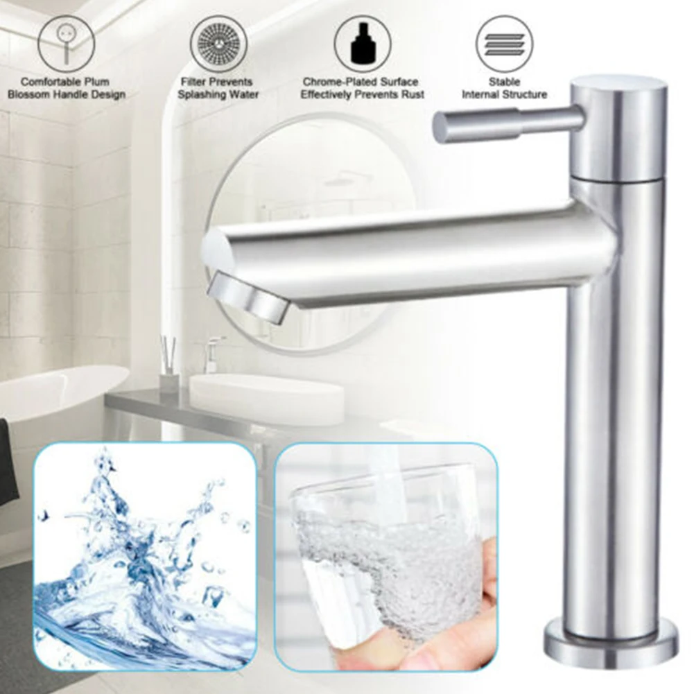Silver Bathroom Faucet Hot Cold Water Sink Mixer Tap Stainless Steel Paint Basin Faucets Single Hole Tapware Basin Sink Tap
Silver Bathroom Faucet Hot Cold Water Sink Mixer Tap Stainless Steel Paint Basin Faucets Single Hole Tapware Basin Sink Tap