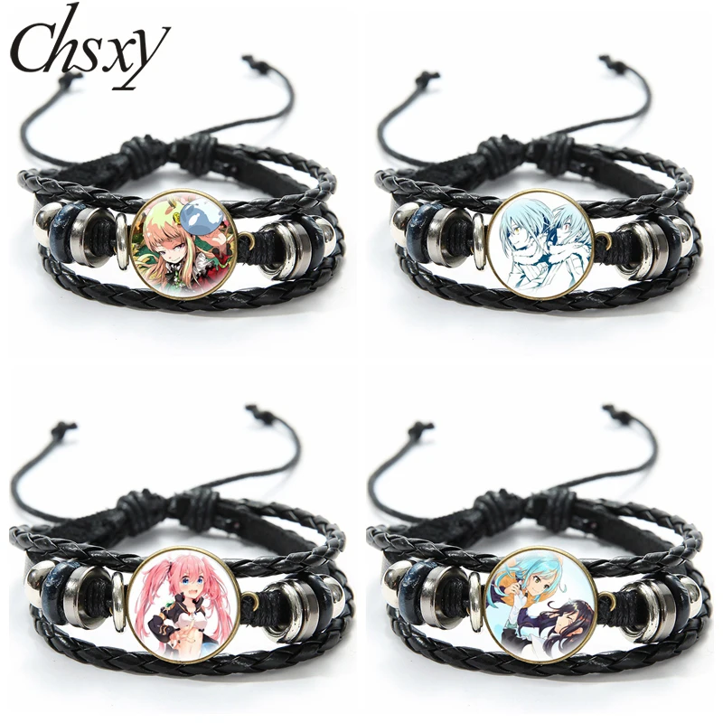Anime That Time I Got Reincarnated as A Slime Rimuru Tempest Leather Bracelets Cartoon Figures Glass Cabochon Bangles Punk Gift
Anime That Time I Got Reincarnated as A Slime Rimuru Tempest Leather Bracelets Cartoon Figures Glass Cabochon Bangles Punk Gift