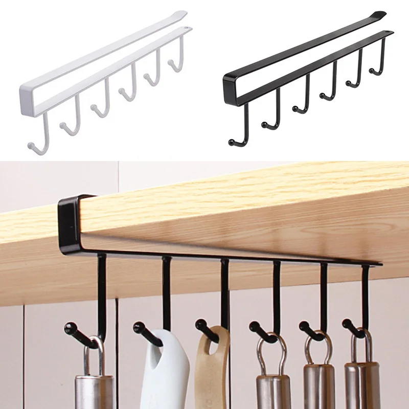 Iron 6 Hooks Storage Shelf Wardrobe Cabinet Metal Under Shelves Mug Cup Hanger Bathroom Kitchen Organizer Hanging Rack Holder
Iron 6 Hooks Storage Shelf Wardrobe Cabinet Metal Under Shelves Mug Cup Hanger Bathroom Kitchen Organizer Hanging Rack Holder