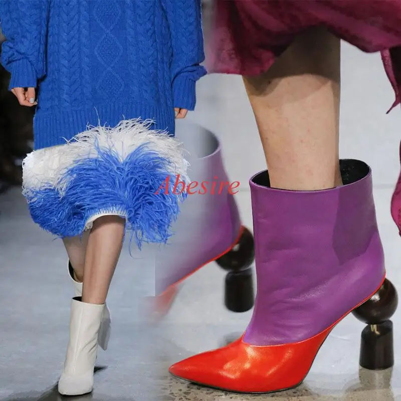 Shaped Design Solid Color Leather Catwalk New Pointed Toe Fashion Plus Size Ankle Thick High Heel Women's Boots
Shaped Design Solid Color Leather Catwalk New Pointed Toe Fashion Plus Size Ankle Thick High Heel Women's Boots