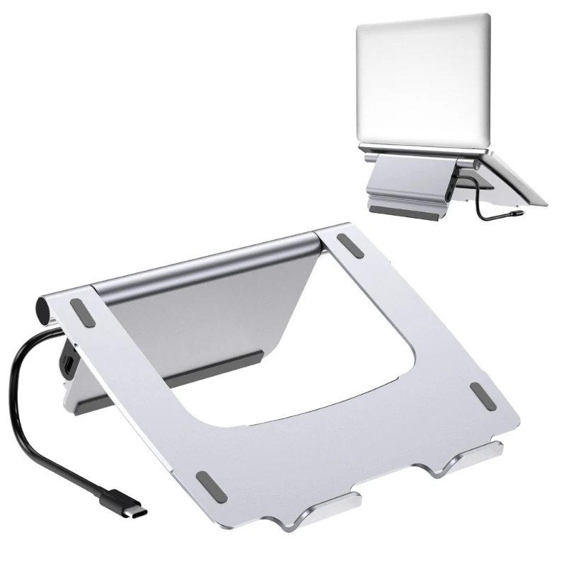 Laptop Stand with USB C Hub, 6in1 Docking Station HDMI-Compatible 4K 30Hz 100W Power Delivery TF-slot SD-slot 2xUSB3.0
Laptop Stand with USB C Hub, 6in1 Docking Station HDMI-Compatible 4K 30Hz 100W Power Delivery TF-slot SD-slot 2xUSB3.0