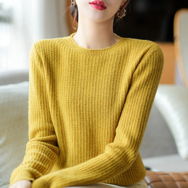 Women Tops 100% Pure Wool Sweater Hot Sale O-neck Long Sleeve 6Colors Pullovers Soft Warm Woolen Knitwears 
Women Tops 100% Pure Wool Sweater Hot Sale O-neck Long Sleeve 6Colors Pullovers Soft Warm Woolen Knitwears