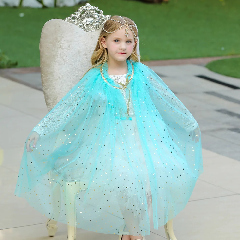 

Kids Capes for Dress Girls Cloak for Cinderella Snow White Mermaid Ariel Belle Rapunzel Aurora Dress Up Girls Outgoing clothing