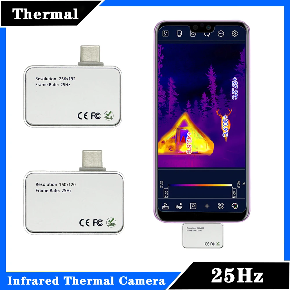 Infrared Thermal Imager for Android USB Mobile Phone Professional Electrical Repair Heat Loss Inspection Thermal Imaging Camera
Infrared Thermal Imager for Android USB Mobile Phone Professional Electrical Repair Heat Loss Inspection Thermal Imaging Camera