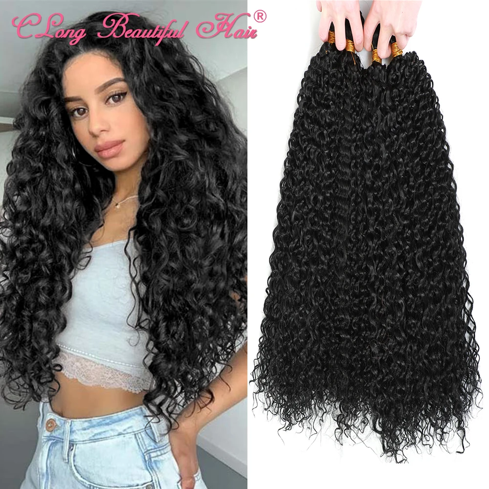 

CLong Synthetic Ombre Curly Blonde Bundle Hair Weave Black 613 Kinky Curly Hair Extensions Heat Resistant Fiber Afro Curly