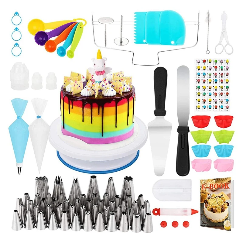 120-In-1 Cake Decorating Supplies Revolving Cake Turntable DIY Set Cake Baking Tools Cake Decorating Supplies Cake Stand
120-In-1 Cake Decorating Supplies Revolving Cake Turntable DIY Set Cake Baking Tools Cake Decorating Supplies Cake Stand
