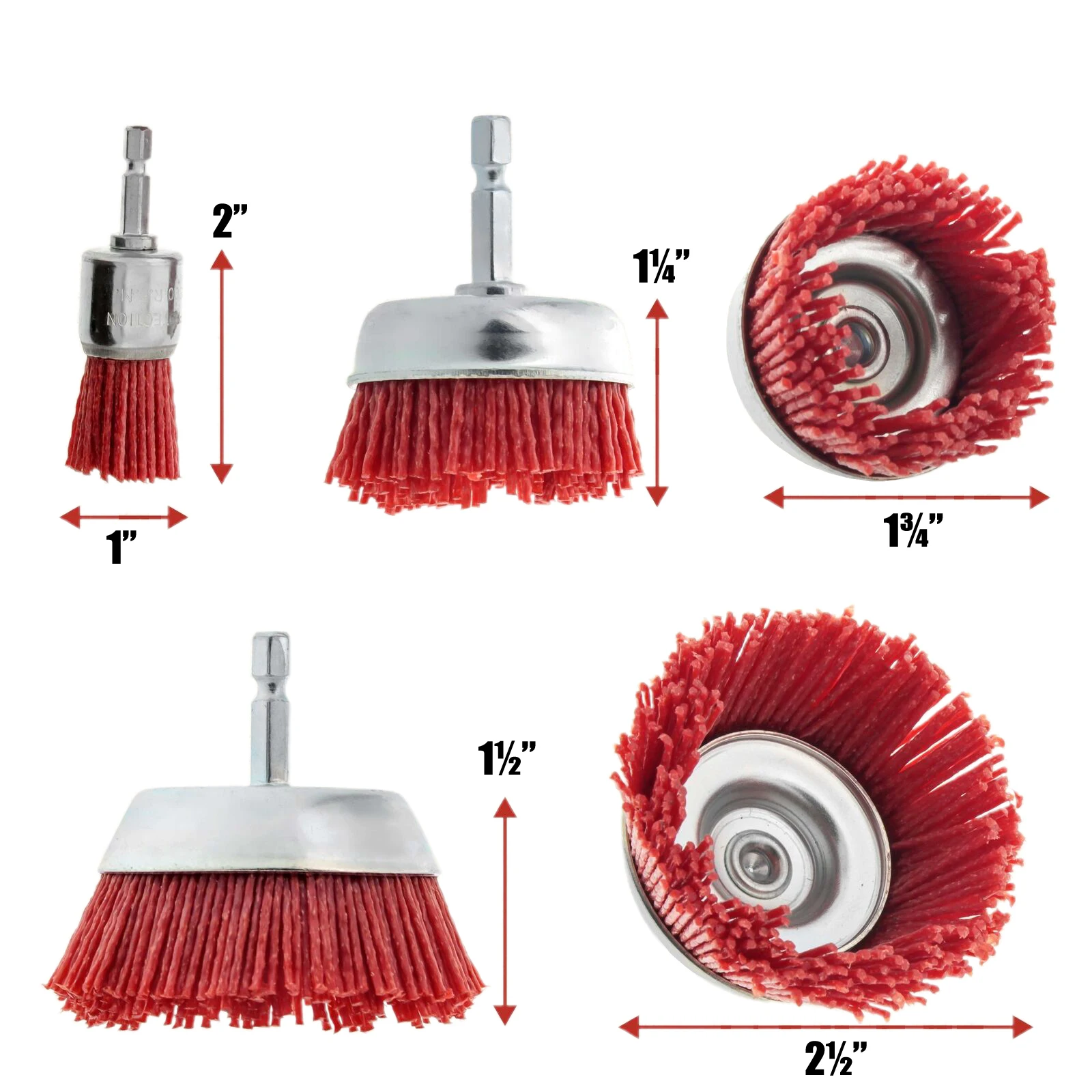 6pcs Drill Abrasive Brush Nylon Polishing Wheel 1/4 Inch Shank Wire Brush Wheel Cup Brush Set For Dremell Rotary Tool
6pcs Drill Abrasive Brush Nylon Polishing Wheel 1/4 Inch Shank Wire Brush Wheel Cup Brush Set For Dremell Rotary Tool
