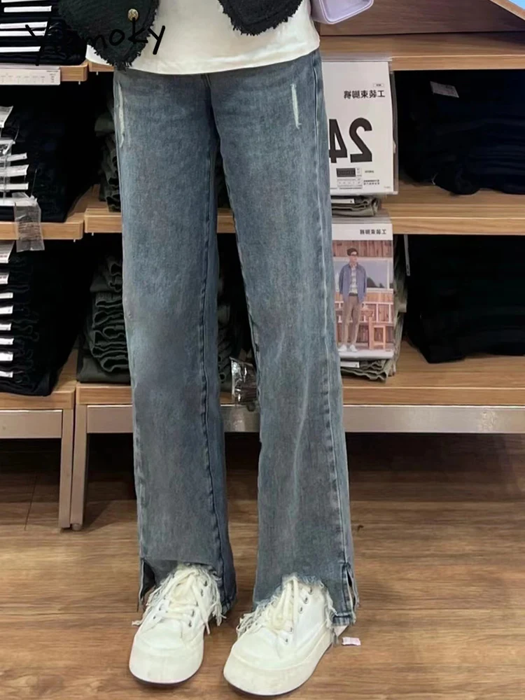 Yitimoky Street Style High Waist Jeans For Women 2022 Fashion Ripped Straight Trousers Loose Pants Slit Frayed Ripped Jeans Y2k
Yitimoky Street Style High Waist Jeans For Women 2022 Fashion Ripped Straight Trousers Loose Pants Slit Frayed Ripped Jeans Y2k