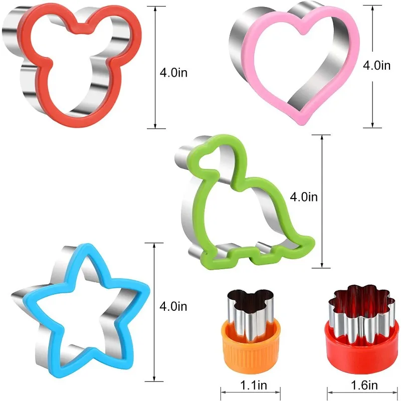

Sandwich Cutter Set for Kids Animal Dinosaur Stainless Steel Bread Mould Metal Forms Cookie Cutters Biscuit Mold Kitchen Tools