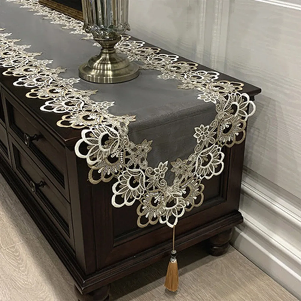 Oval Lace Table Runner Embroidered TV Cabinet Tablecloth Lace Pendant Tassel Dresser Table Flag Dust Cover Lace Tea Table
Oval Lace Table Runner Embroidered TV Cabinet Tablecloth Lace Pendant Tassel Dresser Table Flag Dust Cover Lace Tea Table