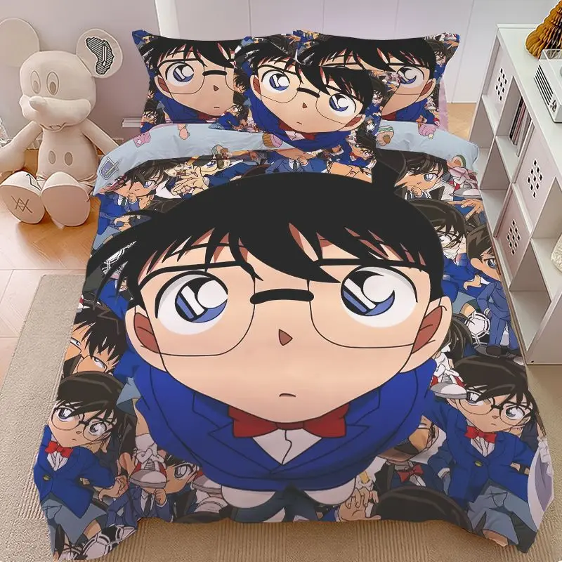 Detective Conan anime peripheral Kudo Shinichi cartoon pure cotton cute three-piece set of bed sheets quilt cover home bedding
Detective Conan anime peripheral Kudo Shinichi cartoon pure cotton cute three-piece set of bed sheets quilt cover home bedding