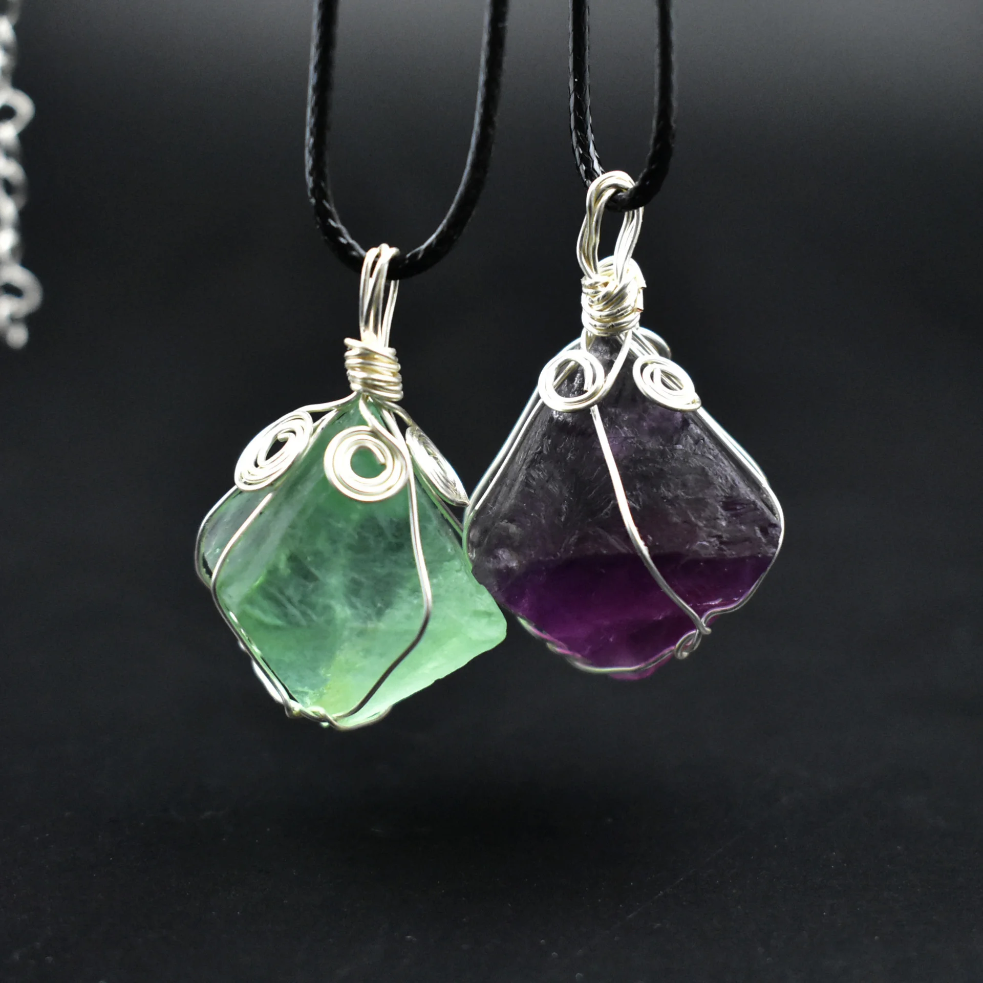 Natural Fluorite New Octahedron Pendant, Wrapped Edge, Smart Pendulum Pendant, Purple Fluorite Octahedron Pendant
Natural Fluorite New Octahedron Pendant, Wrapped Edge, Smart Pendulum Pendant, Purple Fluorite Octahedron Pendant