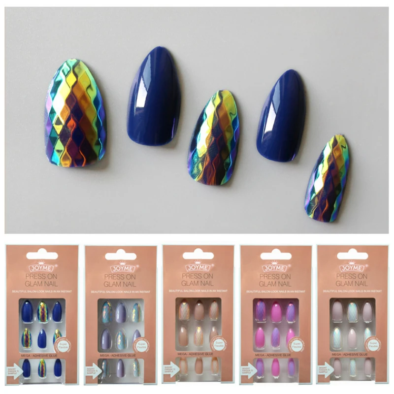 24pcs Press on False Nails Mermaid Stiletto Almond Fake Nail Art Tips Full Cover Medium Artifical Nails with Designs
24pcs Press on False Nails Mermaid Stiletto Almond Fake Nail Art Tips Full Cover Medium Artifical Nails with Designs