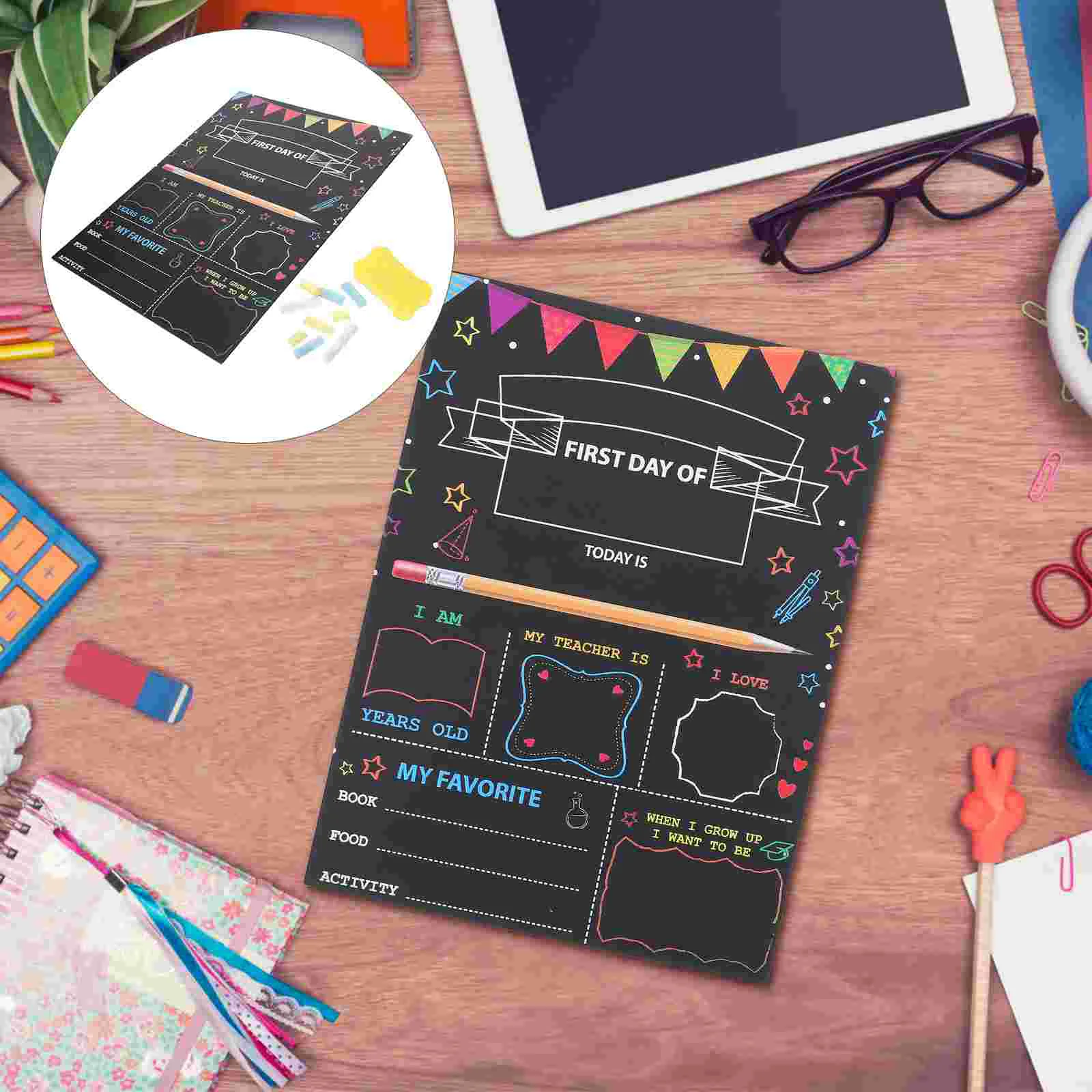 Double Sided Blackboard Children Supply Kids Accessory First Day Chalk Decor Interesting School Sign
Double Sided Blackboard Children Supply Kids Accessory First Day Chalk Decor Interesting School Sign
