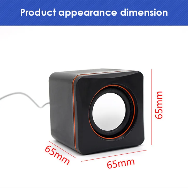 

Computer Audio Speaker Desktop Home Subwoofer Wired Small Speakers USB Powered Multimedia Small Sound 3.5MM Audio Jack 2W Player