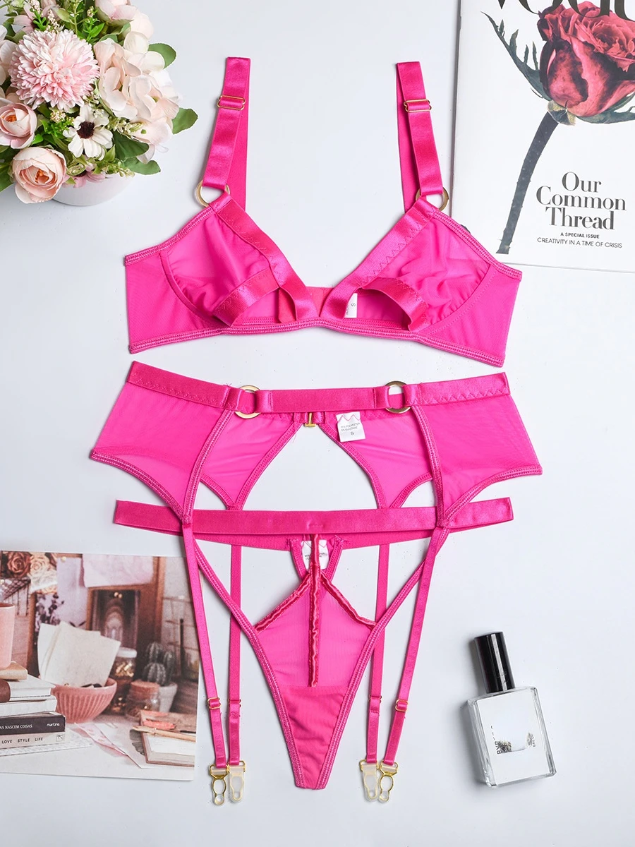 Fashion 2022 New See-Through Erotic Women's Lingerie Mesh Patchwork Bra Thong Garter 3 Pieces Underwear Set Sexy Exotic Apparel
Fashion 2022 New See-Through Erotic Women's Lingerie Mesh Patchwork Bra Thong Garter 3 Pieces Underwear Set Sexy Exotic Apparel