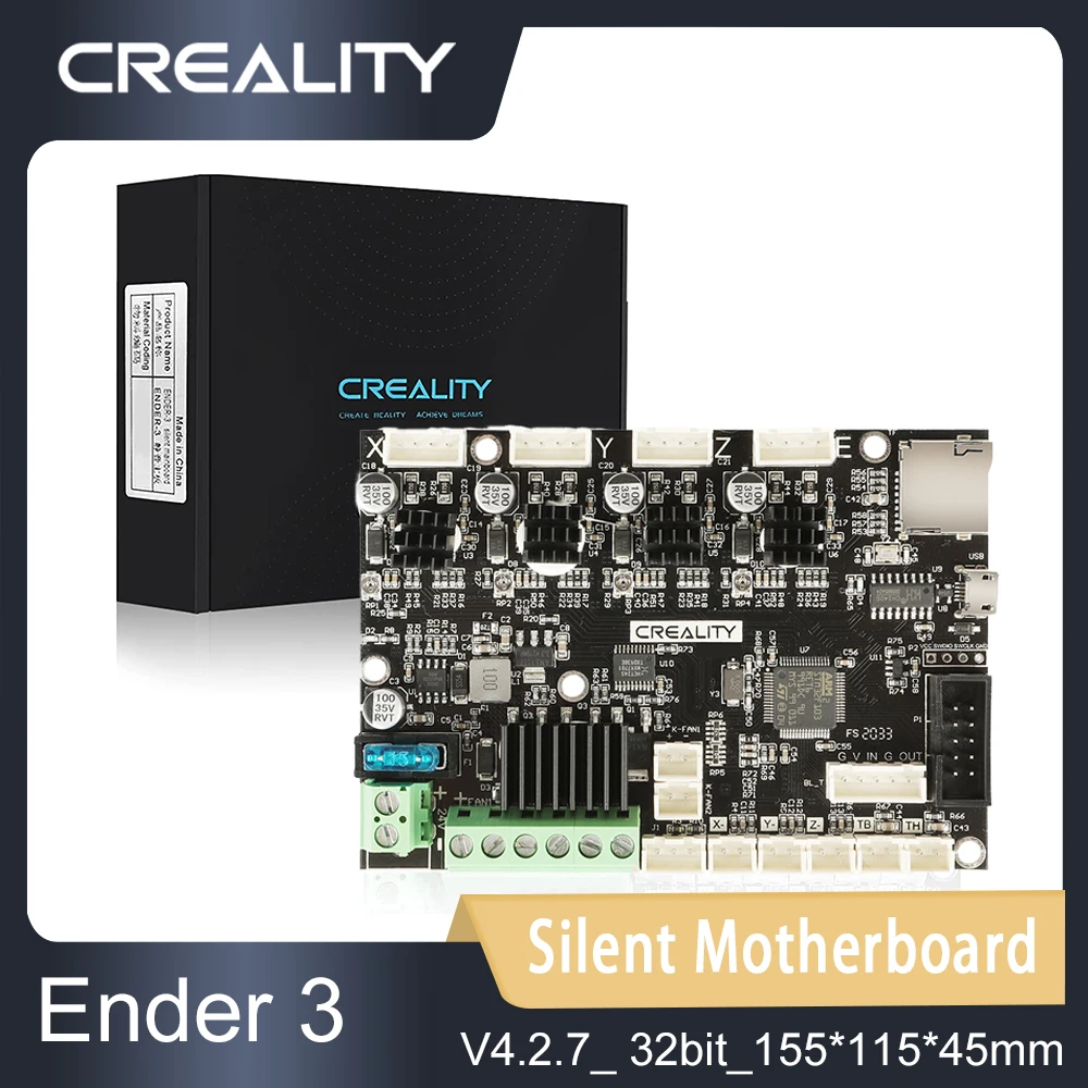 Creality 3D Printer Ender 3 Upgraded Silent Motherboard Kit 32 Bit High Performance V4.2.7 with TMC2225 Driver Marlin 2.0.1
Creality 3D Printer Ender 3 Upgraded Silent Motherboard Kit 32 Bit High Performance V4.2.7 with TMC2225 Driver Marlin 2.0.1